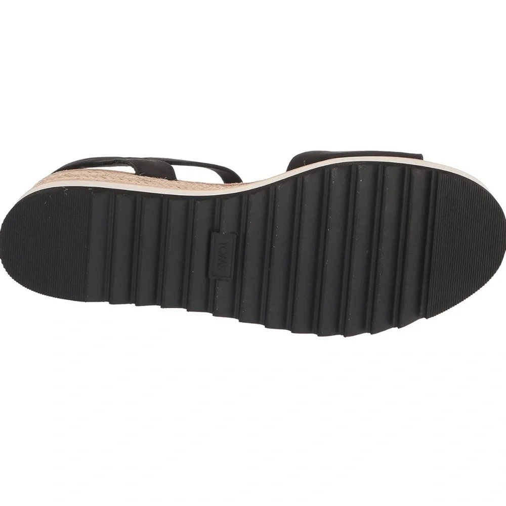 🖤🖤 TOMS womens Diana Black Leather Size 6.5 US